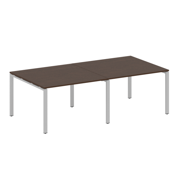 Переговорный стол 2 столешницы Metal System Style БП.ПРГ-2.2 2400x1235x750 (Венге Цаво/Серый металл)