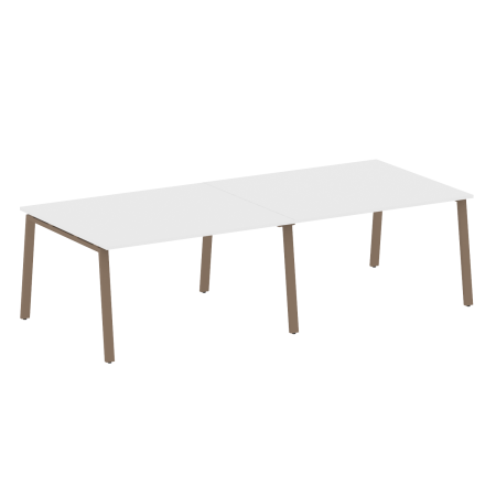 Стол для переговоров (2 столешницы) на А-образном м/к Metal System Style БА.ПРГ-2.3 2800x1235x750 (Белый/Мокко металл)