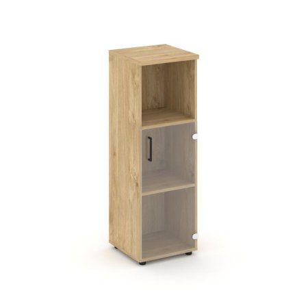 Шкаф средний узкий SN.STU-202(R) (400х400х1203) (Тиквуд Светлый/Прозрачный)