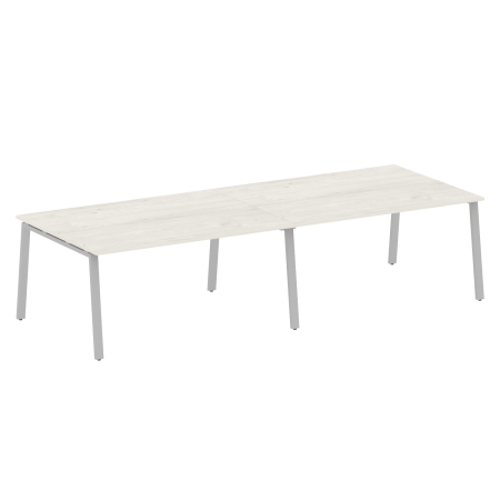 Стол для переговоров (2 столешницы) на А-образном м/к Metal System Style БА.ПРГ-2.4 3200x1235x750 (Дуб наварра/Серый металл)
