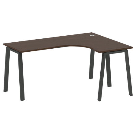 Стол криволинейный правый Metal System Style БА.СА-4 Пр 1600x1200x750 (Венге Цаво/Антрацит металл)