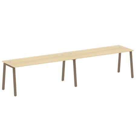 Рабочая станция на 2 рабочих места на А-образном м/к Metal System Style БА.СМ-2.5 3600x720x750 (Акация/Мокко металл)