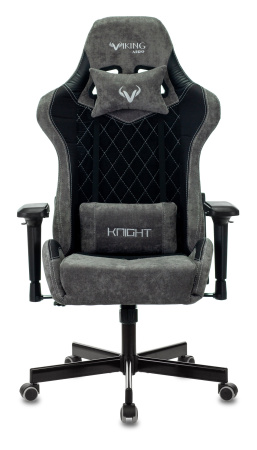 Кресло игровое Zombie VIKING 7 KNIGHT Fabric черный ткань/эко.кожа с подголов. крестов. металл (Серый) Кресло игровое Zombie VIKING 7 KNIGHT Fabric черный ткань/эко.кожа с подголов. крестов. металл (Серый)