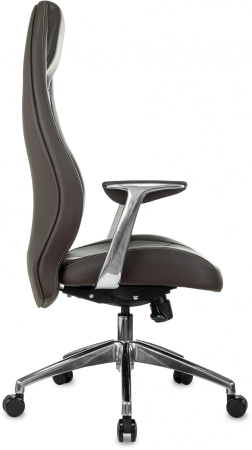 Кресло руководителя _Zen коричневый кожа крестов. алюминий (Коричневый) Кресло руководителя _Zen коричневый кожа крестов. алюминий (Коричневый)