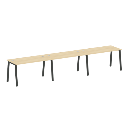 Рабочая станция на 3 рабочих места на А-образном м/к Metal System Style БА.СМ-3.3 4200x720x750 (Акация/Антрацит металл)