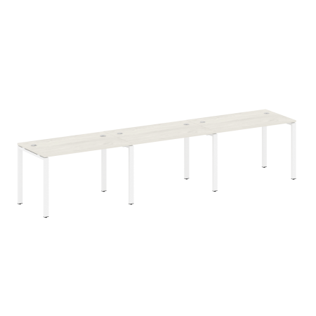 Рабочая станция на 3 раб. места Metal System Style БП.СМ-3.2 3600x720x750 (Дуб Наварра/Белый металл)