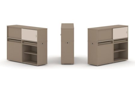 Тумба двойная + низкая надставка ES.NB.2N-13 (1500х410х1135) (Латте/Капучино)