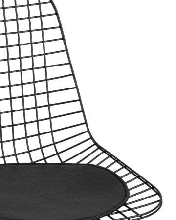 Стул обеденный Eiffel черный с черной подушкой (Стул кухонный Eiffel черный)