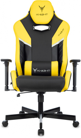 Кресло игровое Knight Thunder 5X черный/желтый эко.кожа крестов. металл (Черный | Желтый)