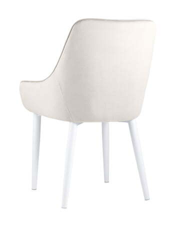 Стул Диана велюр кремовый ножки белые (Стул Диана кремовый)