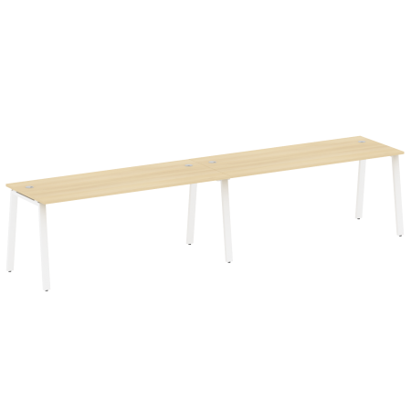 Рабочая станция на 2 рабочих места на А-образном м/к Metal System Style БА.СМ-2.5 3600x720x750 (Акация/Белый металл)