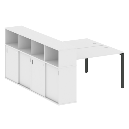 Рабочая станция с опорным шкафом-купе Metal System Style БП.РС-СШК-4.3 1910x2332x1098 (Белый/Антрацит металл)