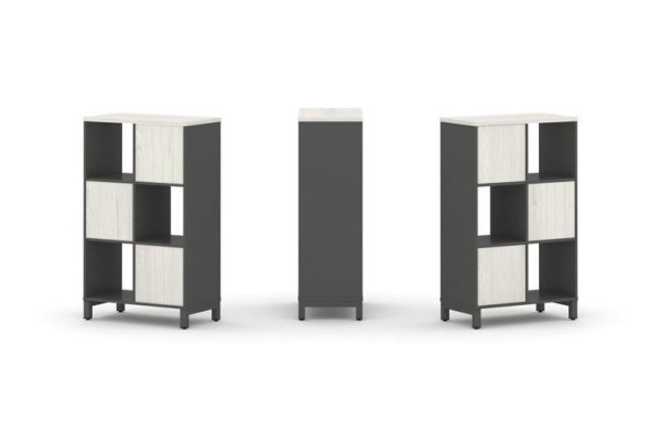 Набор стеллажа 1 сторонний, 3 яруса SN.NS-321 (754х400х1248) (Антрацит/Дуб Наварра/Металл Антрацит) Набор стеллажа 1 сторонний, 3 яруса SN.NS-321 (754х400х1248) (Антрацит/Дуб Наварра/Металл Антрацит)