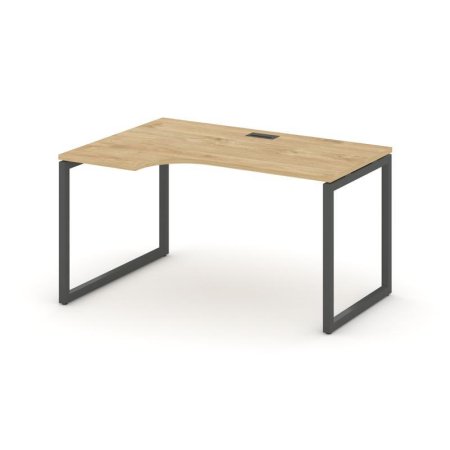 Стол рабочий эргономичный SN-4O.SPA-021(L) (1380х800/980х750) (Тиквуд Светлый/Металл Антрацит)