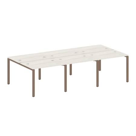 Рабочая станция на 6 раб. мест Metal System Style БП.СМ-6.1 3000x1475x750 (Дуб Наварра/Мокко металл)