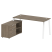 Рабочая станция с тумбой на А-образном м/к Metal System Style БА.РС-СТС-2.4 (L) 1700x1520x750 (Дуб наварра/Серый металл)
