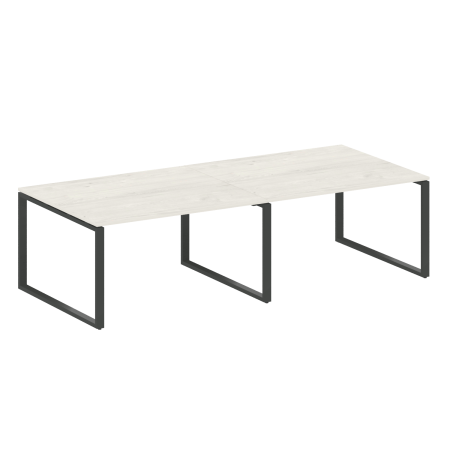 Переговорный стол 2 столешницы Metal System Style БО.ПРГ-2.3 2800x1235x750 (Дуб Наварра/Антрацит металл)
