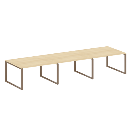 Переговорный стол 3 столешницы Metal System Style БО.ПРГ-3.3 4200x1235x750 (Акация/Мокко металл)
