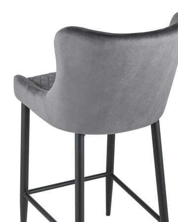 Стул полубарный Ститч велюр серый (Стул полубарный Ститч серый)