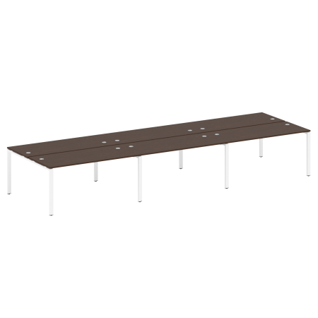 Рабочая станция на 6 раб. мест Metal System Style БП.СМ-6.4 4800x1475x750 (Венге Цаво/Белый металл)