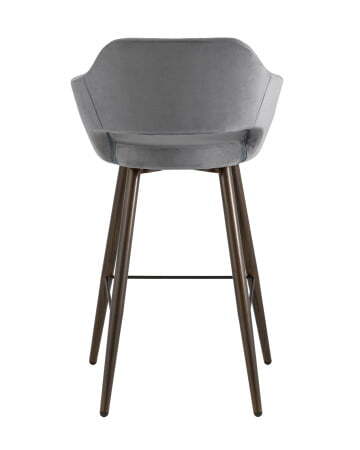 Стул барный Саймон велюр тёмно-серый для сайта (Стул барный Саймон темно-серый)