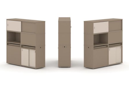Тумба двойная + высокая надставка ES.NB.2V-33 (1500х410х1520) (Латте/Капучино)