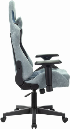 Кресло игровое Zombie VIKING 7 KNIGHT Fabric голубой ткань/эко.кожа с подголов. крестов. металл (Синий)