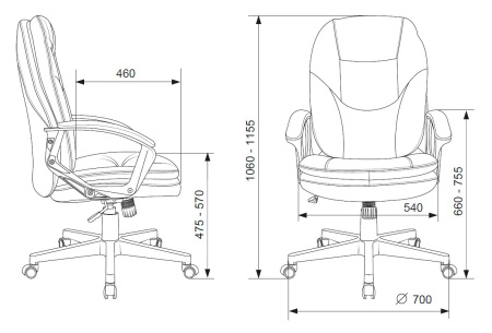 Кресло руководителя CH-868N темно-коричневый NE-15 эко.кожа крестов. пластик (Темно-коричневый)