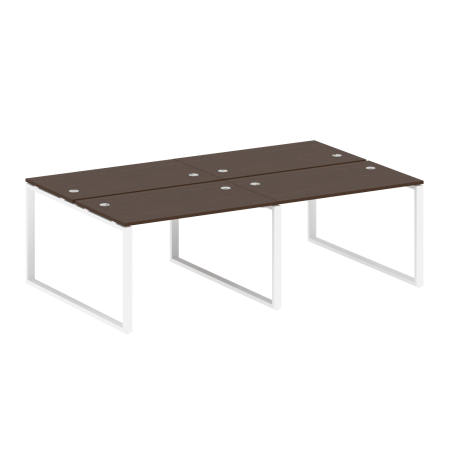 Рабочая станция Metal System Style БО.СМ-4.2 2400x1475x750 (Венге Цаво/Белый металл)