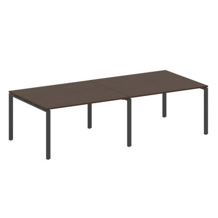 Переговорный стол 2 столешницы Metal System Style БП.ПРГ-2.3 2800x1235x750 (Венге Цаво/Антрацит металл)
