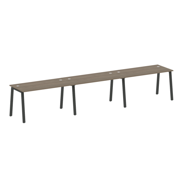 Рабочая станция на 3 рабочих места на А-образном м/к Metal System Style БА.СМ-3.3 4200x720x750 (Вяз/Антрацит металл)