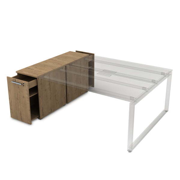 9ТП.002.2 Тумба с выкатной секцией (1435x450x750) (Teakwood)