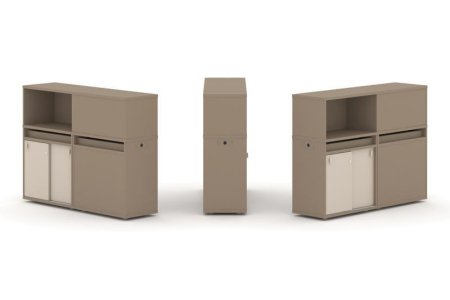 Тумба двойная + низкая надставка ES.NB.2N-20 (1500х410х1135) (Латте/Капучино)