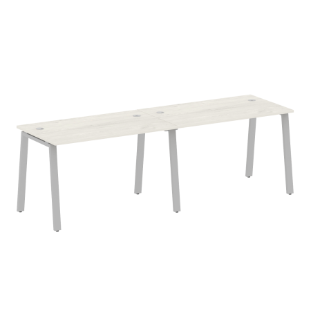 Рабочая станция на 2 рабочих места на А-образном м/к Metal System Style БА.СМ-2.2 2400x720x750 (Дуб наварра/Серый металл)
