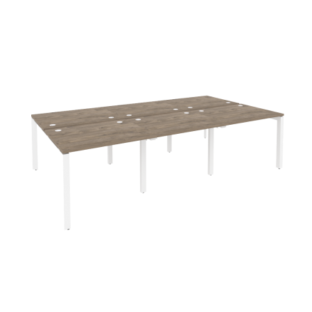 Рабочая станция на П-образном м/к Onix O.MP-D.RS-6.1.8 2940x1635x750 (Тиквуд Темный/Белый Металл)