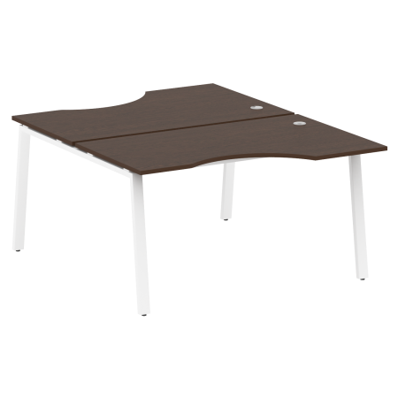 Рабочая станция криволинейная Metal System Style БА.РАС-СА-2.2 1400x1835x750 (Венге Цаво/Белый металл)