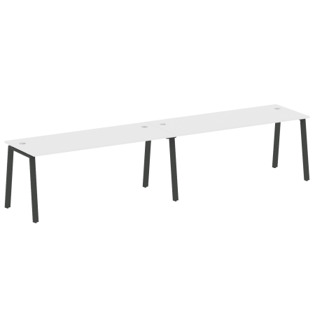 Рабочая станция на 2 рабочих места на А-образном м/к Metal System Style БА.СМ-2.5 3600x720x750 (Белый/Антрацит металл)