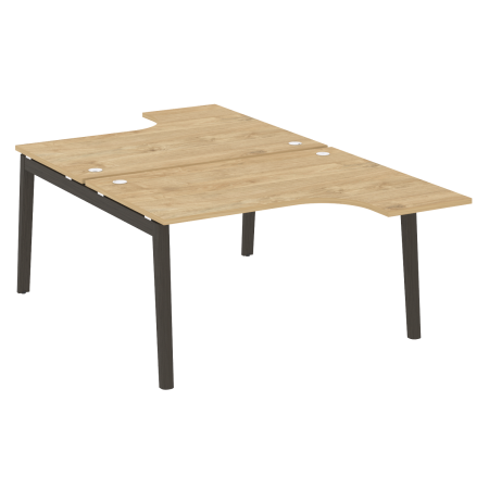 Рабочая станция на деревянных опорах Onix Wood OW.D.SA-3 1380x2395x750 (Тиквуд Светлый/Дуб Темный)