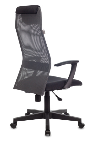 Кресло руководителя KB-8 темно-серый TW-04 TW-12 сетка/ткань с подголов. крестов. пластик (Серый) Кресло руководителя KB-8 темно-серый TW-04 TW-12 сетка/ткань с подголов. крестов. пластик (Серый)