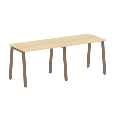 Рабочая станция на 2 рабочих места на А-образном м/к Metal System Style БА.СМ-2.1 2000x720x750 (Акация/Мокко металл)
