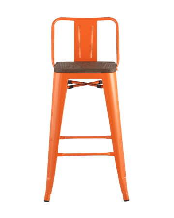 Стул полубарный TOLIX WOOD со спинкой оранжевый глянцевый (Стул полубарный Tolix оранжевый)