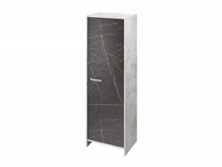 Гардероб FI-621.G. Фурнитура INOX 600х460х1861 (Хромикс Белый/Камень Пьетра Гриджиа черный)