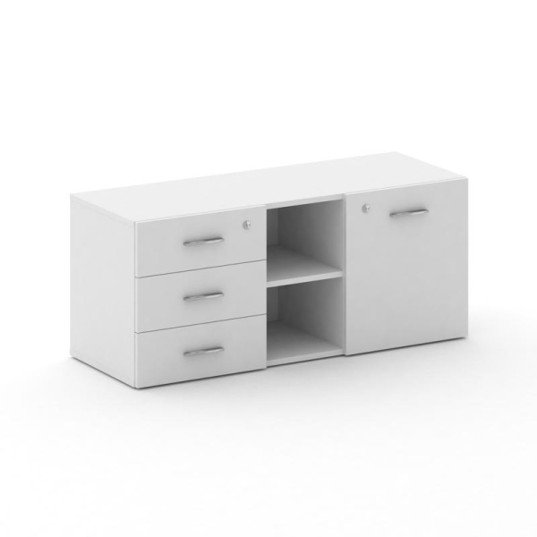 Греденция Fresco FRU.GR-2 (1250x460x532) (Белый Бриллиант UM-Хром-Хром)