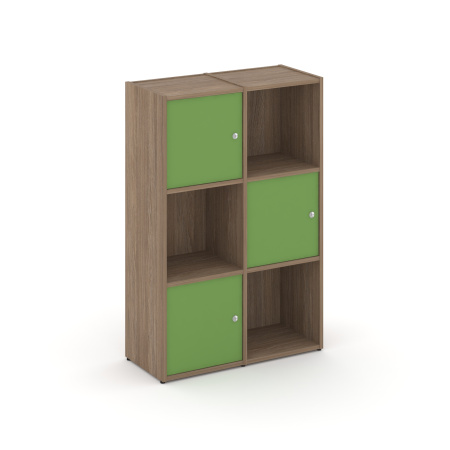 Стеллаж Locker Plus LK.K-002 798x350x1203 (Дуб Аризона | Зеленый)