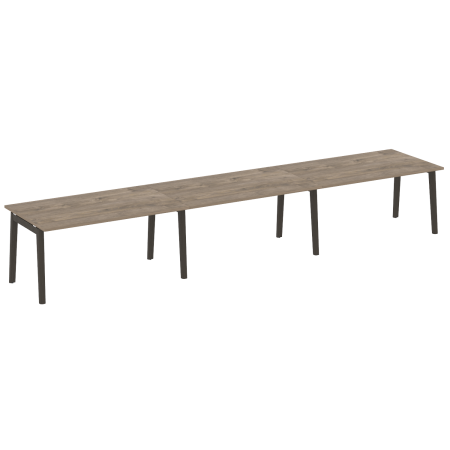 Стол переговорный на деревянных опорах Onix Wood OW.PRG-3.4 4740x980x750 (Тиквуд Темный/Дуб Темный)