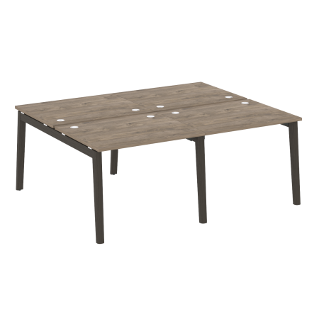 Рабочая станция на деревянных опорах Onix Wood OW.D.RS-4.1.8 1960x1635x750 (Тиквуд Темный/Дуб Темный)