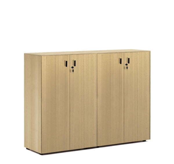 EXE Шкаф средний на 4 двери H120 (Дуб Светлый/Черный) EXE Шкаф средний на 4 двери H120 (Дуб Светлый/Черный)