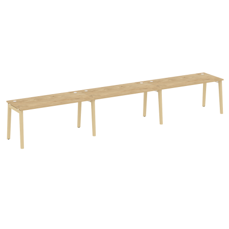 Рабочая станция на деревянных опорах Onix Wood OW.RS-3.4.7 4740x720x750 (Тиквуд Светлый/Дуб Светлый)