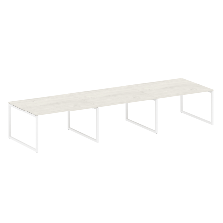 Переговорный стол 3 столешницы Metal System Style БО.ПРГ-3.3 4200x1235x750 (Акация/Антрацит металл)