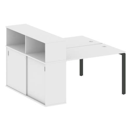 Рабочая станция с опорным шкафом-купе Metal System Style БП.РС-СШК-2.2 1610x1475x1098 (Белый/Антрацит металл)